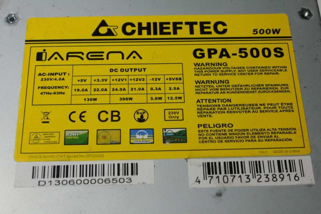 Chieftec gpa-500s 500w отзывы покупателей и специалистов на отзовик