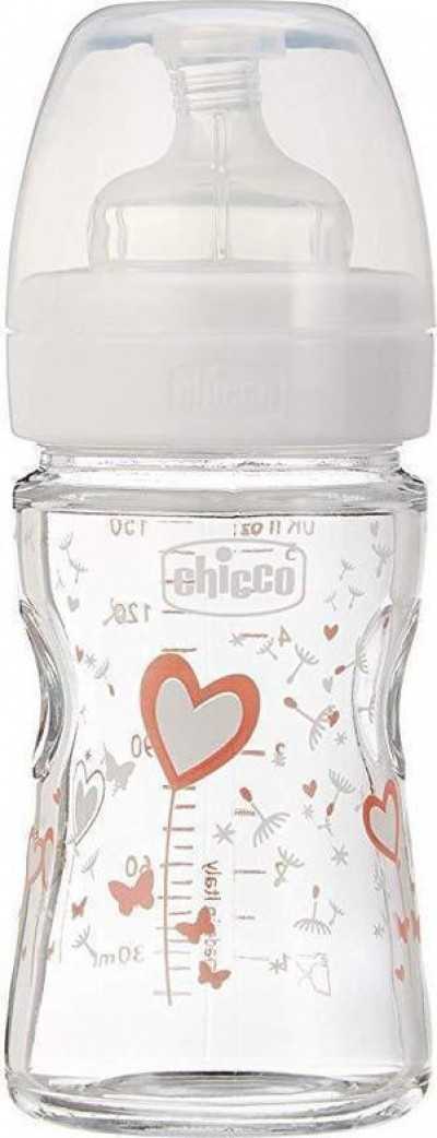 Бутылочка стеклянная chicco nature glass соска нормальный поток 150мл