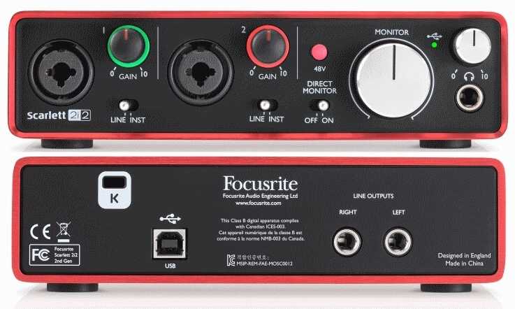 Focusrite scarlett 4i4  – четырехканальная модель обновленной серии scarlett 2019 года

	| prosound